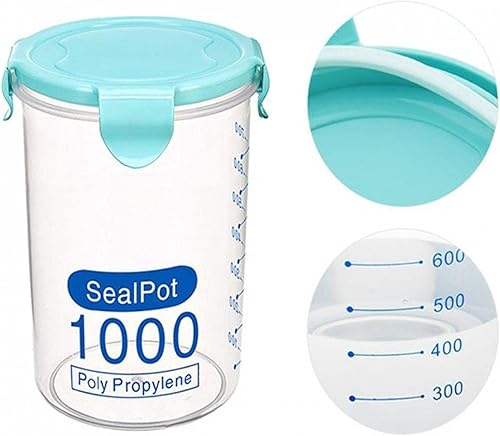 Miniatura 3 de Contenedores herméticos para almacenamiento de alimentos con tapas, almacenamiento de harina de cereales antifugas con cerraduras de 4 lados para