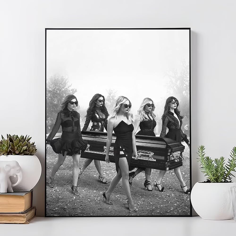 CHAOJIART Dziewczyna Czarno-białe zdjęcie w stylu vintage plakat na płótnie nowoczesny minimalistyczny styl sztuka ścienna do wystroju domu (70x90x3cm/płótno)