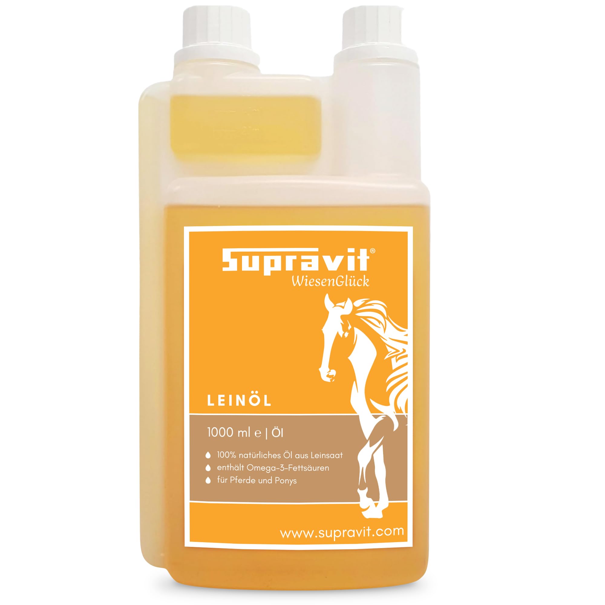 Supravit Leinöl Pferde & Hunde | Frisch kaltgepresstes Leinöl 1 Liter