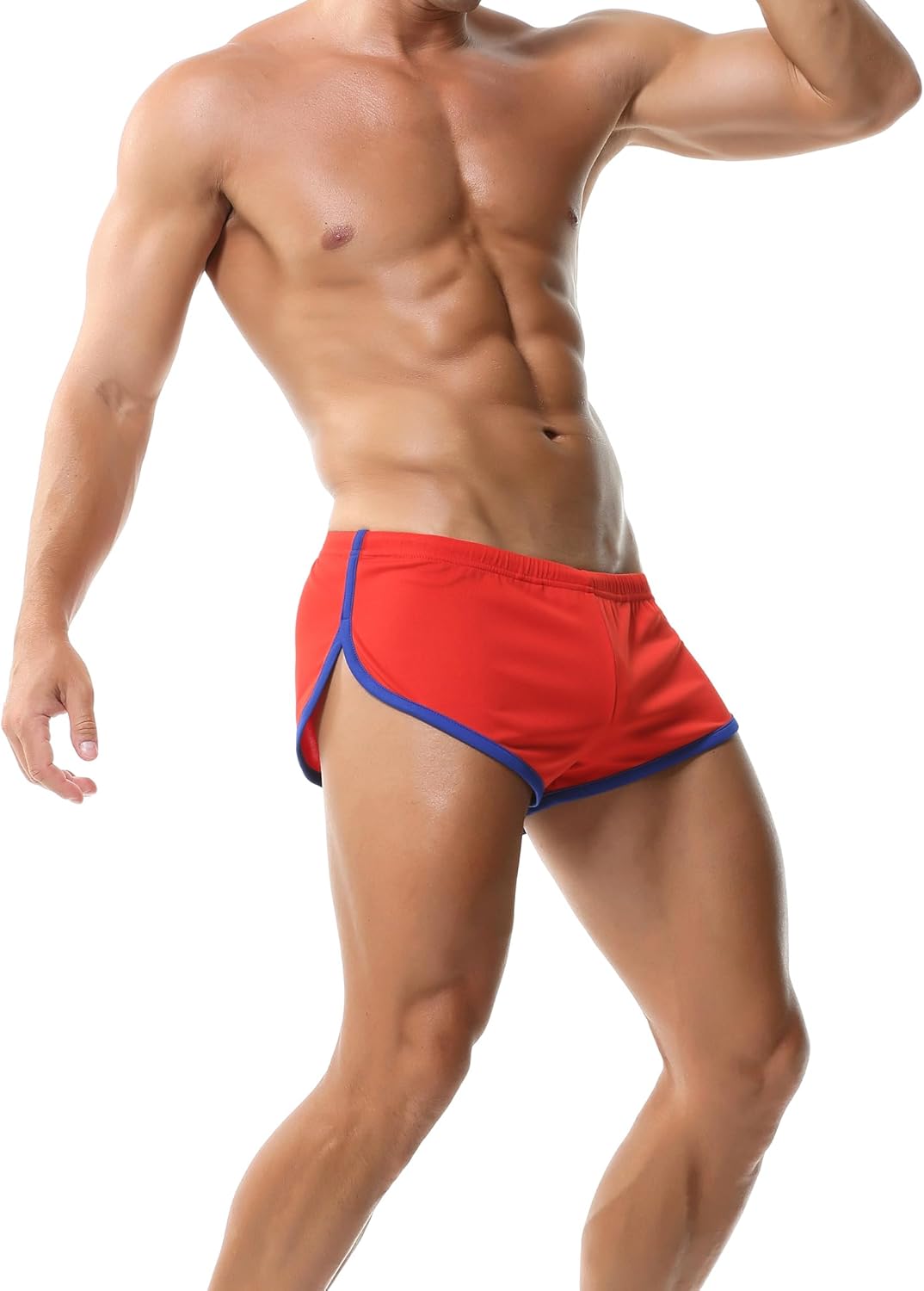 Men's Athletic Short Split Side Booty Short Bottoms for Running Gym Workout with Pouch - Image 5