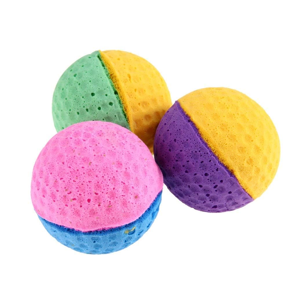 24 weiche Katzenbälle, Bunte Latex-Kratzbälle, Kauspielzeug, Ball, bissfest, Trainingsspielzeug für kleine Hunde, Katzen, Kätzchen