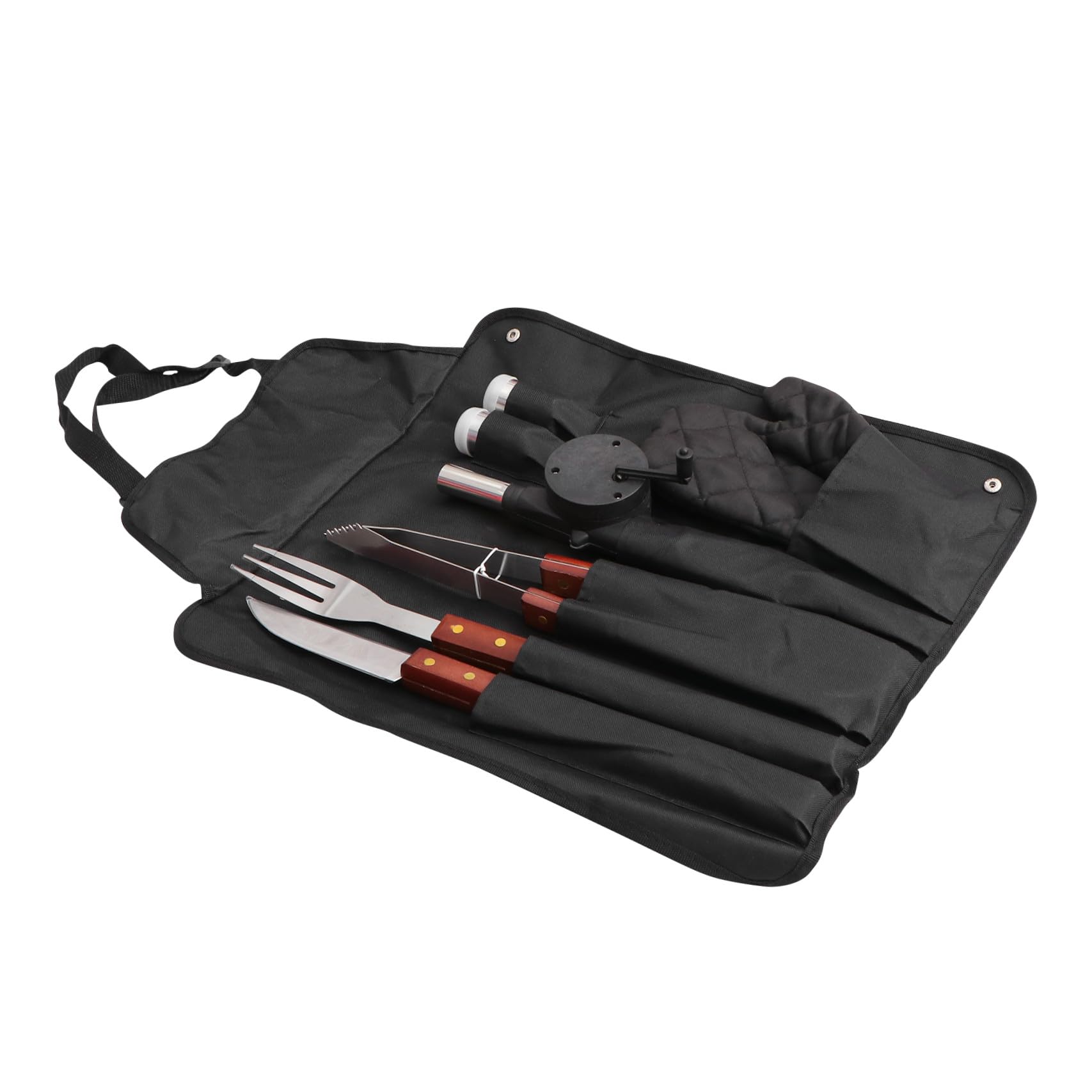 Kit de Utensilios de Acero Inoxidable y Madera 1 Juego para Parrilla