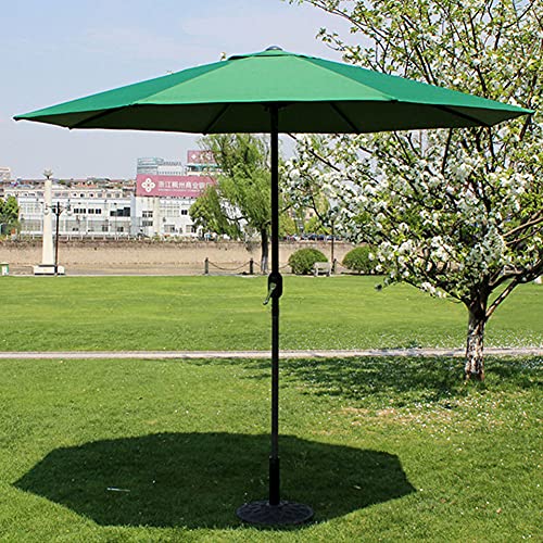 ATAAY Sombrilla de Patio Exterior Sombrilla de Mercado Sombrilla de jardín con Dosel Redondo Impermeable en Hierro con manivela para Playa/Cubierta/Patio Trasero/Junto a la Piscina 9 pies/2,7 m, r