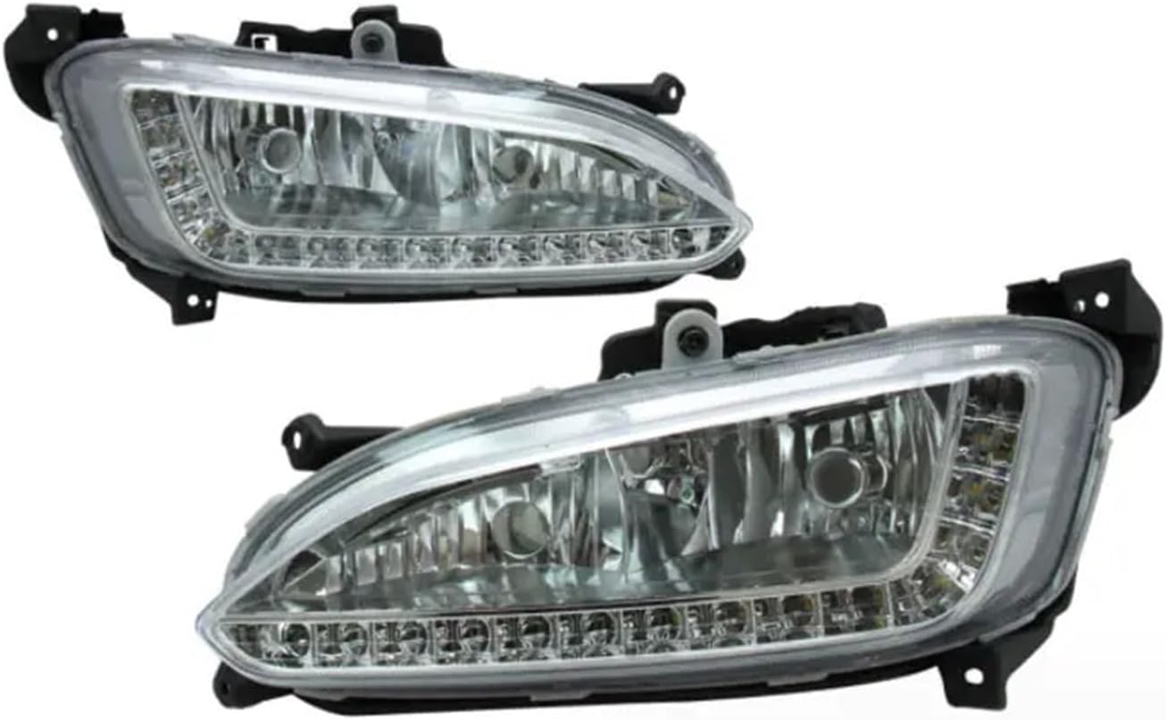 1 Pair LED Daytime Running Light For hyundais Santa Fe IX45 2013 2014 2015 Fog Lamp Car Bulb Auto Signal Lamp Assembly