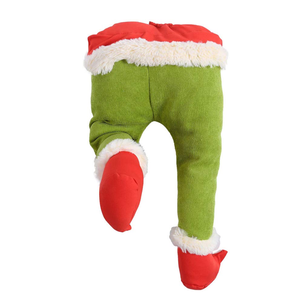 Elf Legs for Christmas Decorations Stuffed Elf Legs Ornament Green Elf Legs Pick Christmas Tree Mantel Wreaths Car Party Decoration