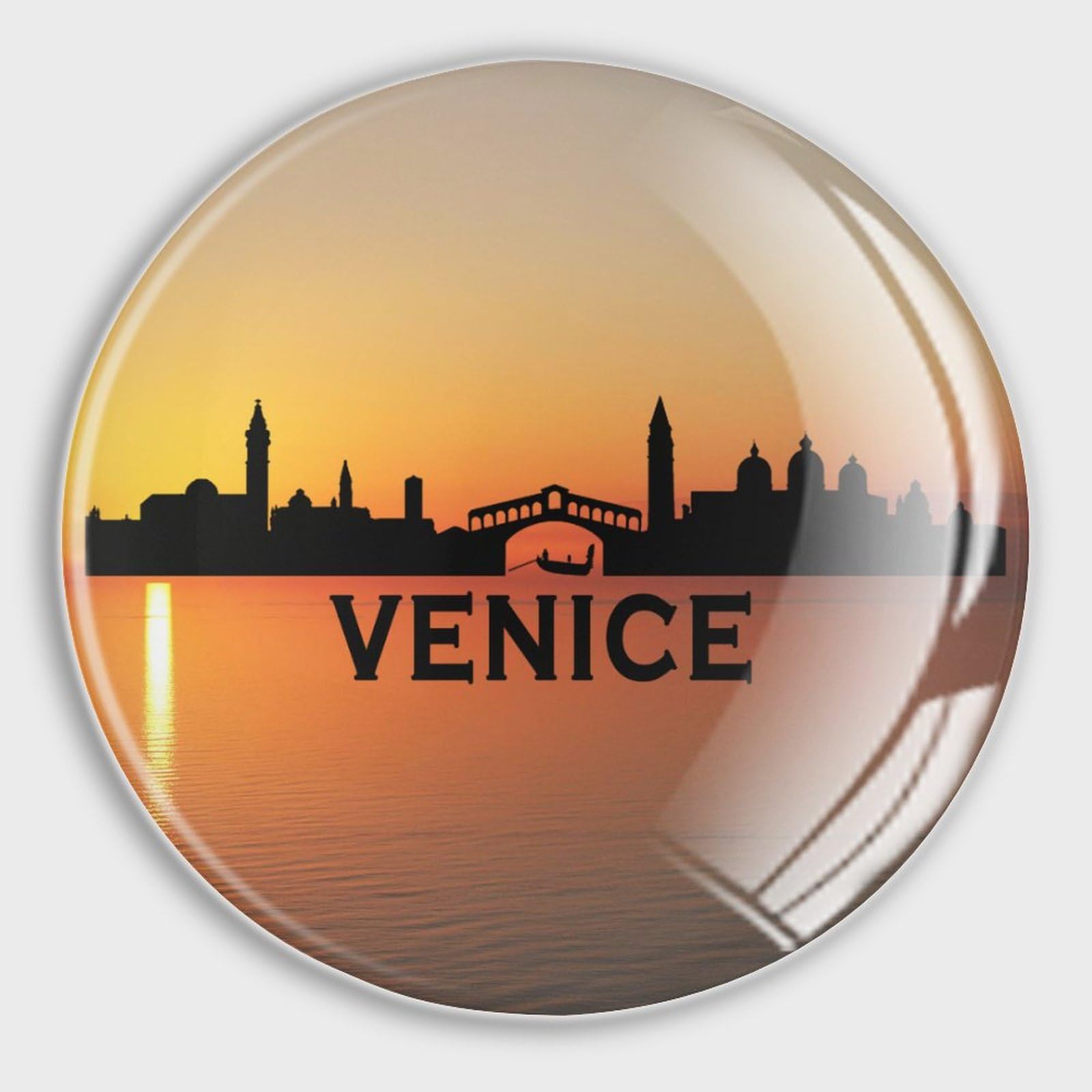 Luijorgy Style-16 Round Fridge Magnets Italy Venice City Silhouette Landscape Skyline Glass Refrigerator Magnets Decoration For Refrigerator Locker Whiteboard Magnetic Board Cabinets Classroom Office Cubicle