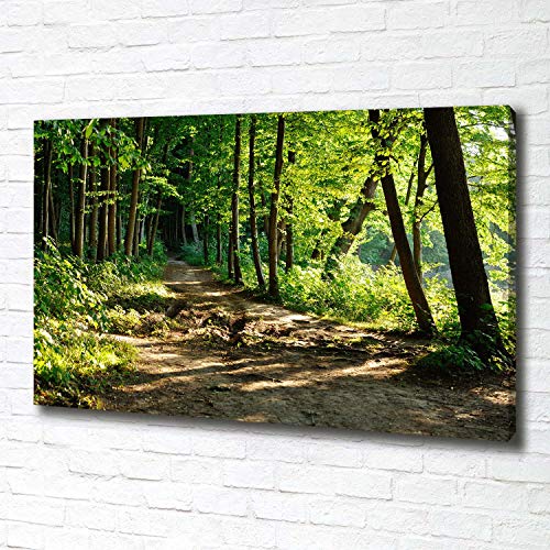 Tableau sur toile 100x70 cm vert paysage de prairie avec un chemin bucolique - 2