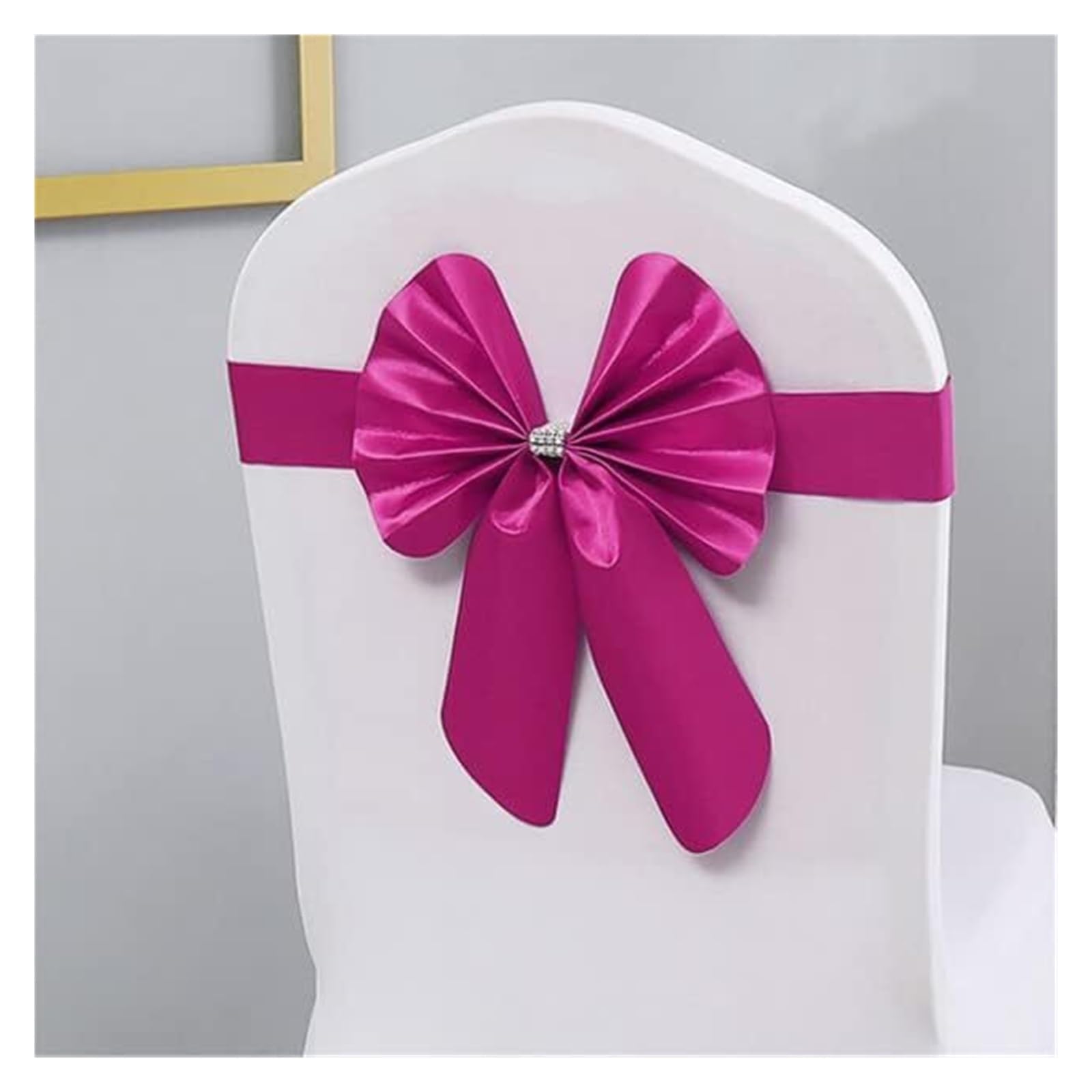 REcsdza chair sashes, Personalized Wedding Chair Sash with Bride & Groom Name Bow Band With Slider Buckle Custom(Roze)