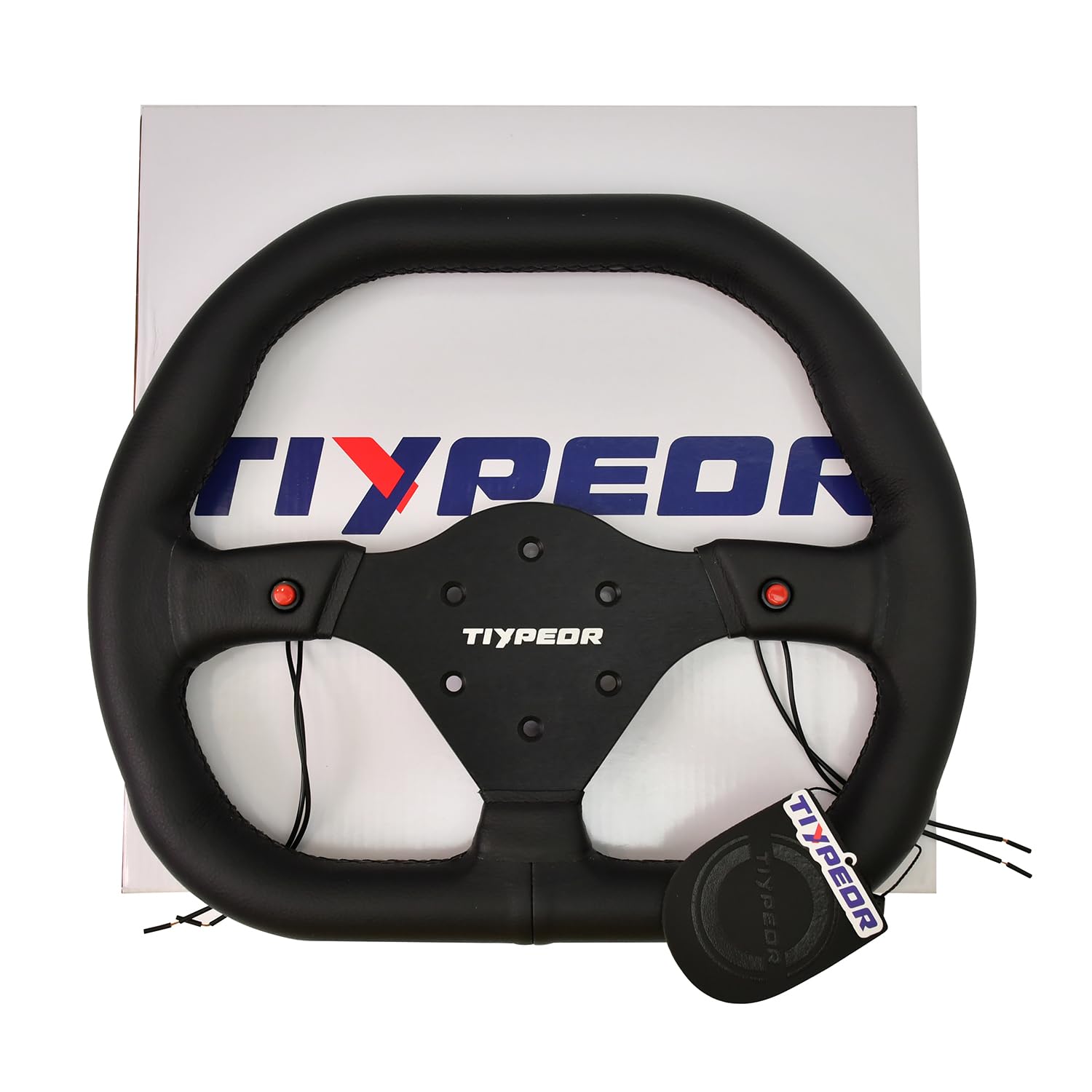 Amazon | Tiypeor 350MMマイクロファイバーレザーカー改造ステアリング