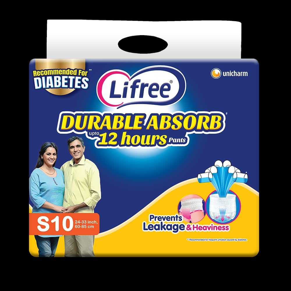 COMPATIBLE WITH Lifree Durable Absorb Pants Adult Diaper, 12 Hours Absorption, Recommended for DIABETES, For Unisex Adult Pant Style Diapers SMALL (S10 PACK OF 1)-image-36