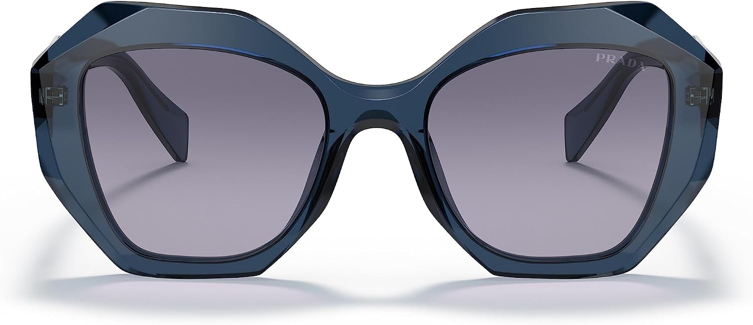 Prada PR 16WS Women's Sunglasses Blue Transparent/Light Violet Gradient Blue 53