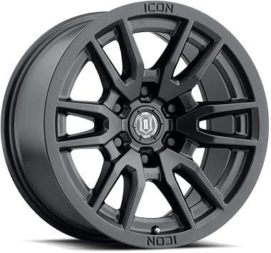 ICON Alloys Vector 6, Satin Black, 17 x 8.5/6 x 5.5, 0mm Offset, 4.75" BS, 2417858347SB