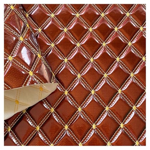 Tissu faux cuir marron pour réparer un canapé griffé ou des chaises usées 1.55x3m
