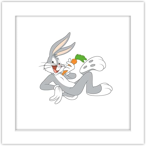 Trends International Gallery Pops Looney Tunes - Arte de pared clásico de conejito de bichos, versión enmarcada en blanco, 12 x 12 pulgadas Trends International Gallery Pops Looney Tunes - Arte de pared clásico de conejito de bichos, versión enmarcada en blanco, 12 x 12 pulgadas