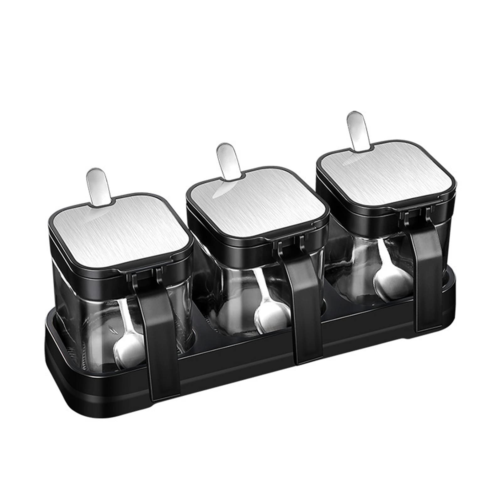 YAGUMO Spice Jars, Kitchenware Heat-resistant Seasoning Box Seasoning Jar Set Sealed Seasoning Bottle Glass Seasoning Bottle