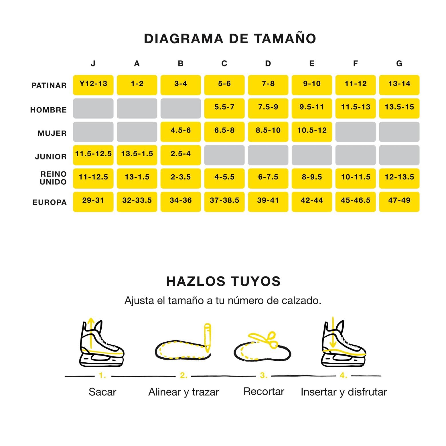 superfeet Carbon Pro Hockey Suelas internas para zapato para Unisex adulto, Amarillo, Skate 7 - 8