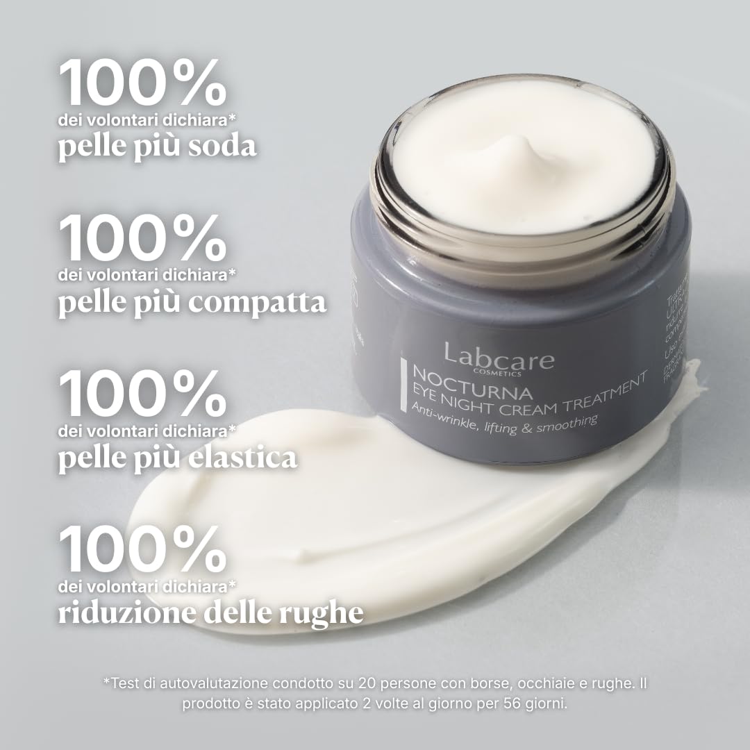 Labcare Nocturna Eye Night Cream - Contorno Occhi Notte Ultra-Intensivo con Peptidi e Acmella Oleracea - Trattamento Antirughe, Lifting e Levigante - 15ml