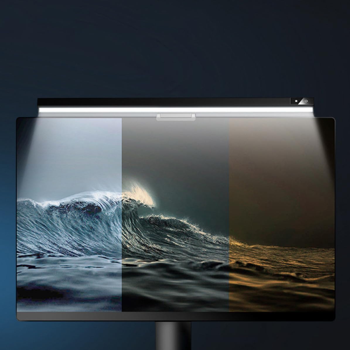 Lámpara Colgante para Monitor de Ordenador Luz LED Ajustable y Protección Ocular, Diseño Negro de Abs para Gaming y Uso en Casa