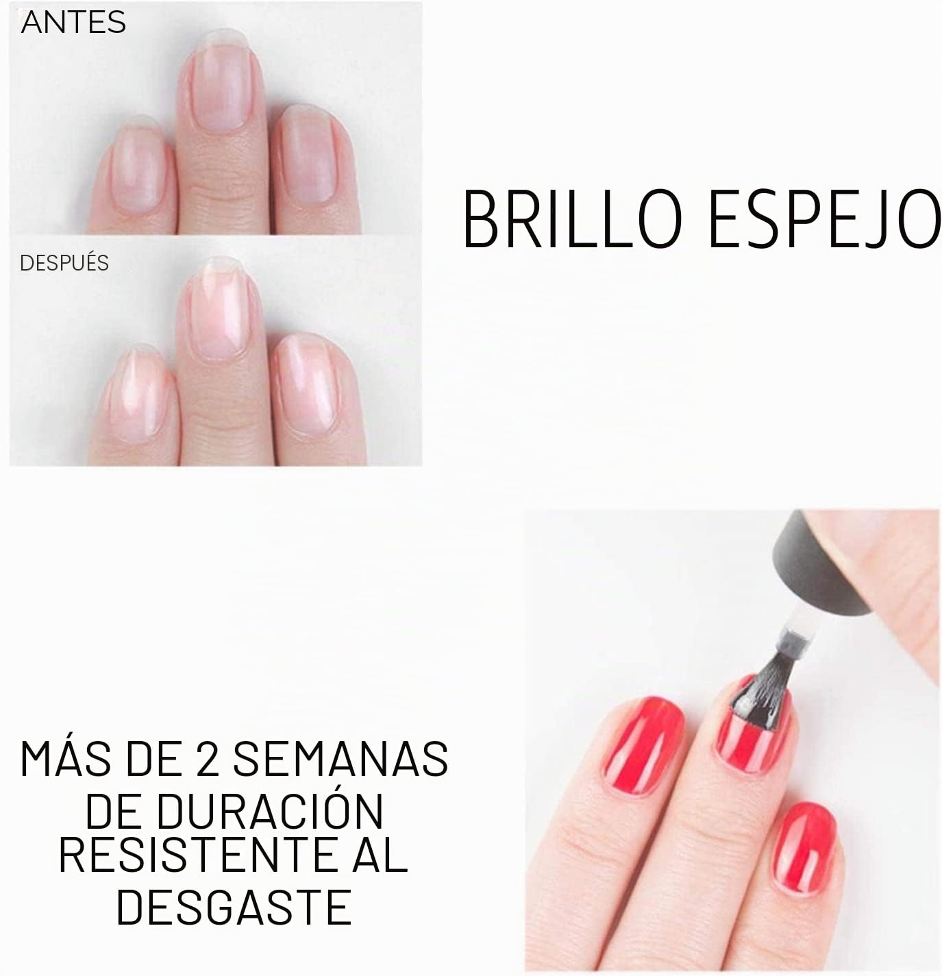 Vishine 15 ml Base Coat & Top Coat – Lote de esmaltes de base y acabado – Gel semipermanente – Kit de manicura – 2 piezas