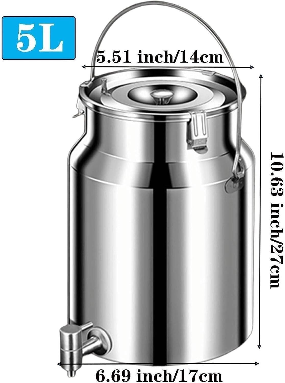 Contenitore ermetico in Acciaio Inox 304 per liquidi con erogatore | Resistente acciaio inossidabile 304, coperchio sigillato in silicone e per una facile erogazione.