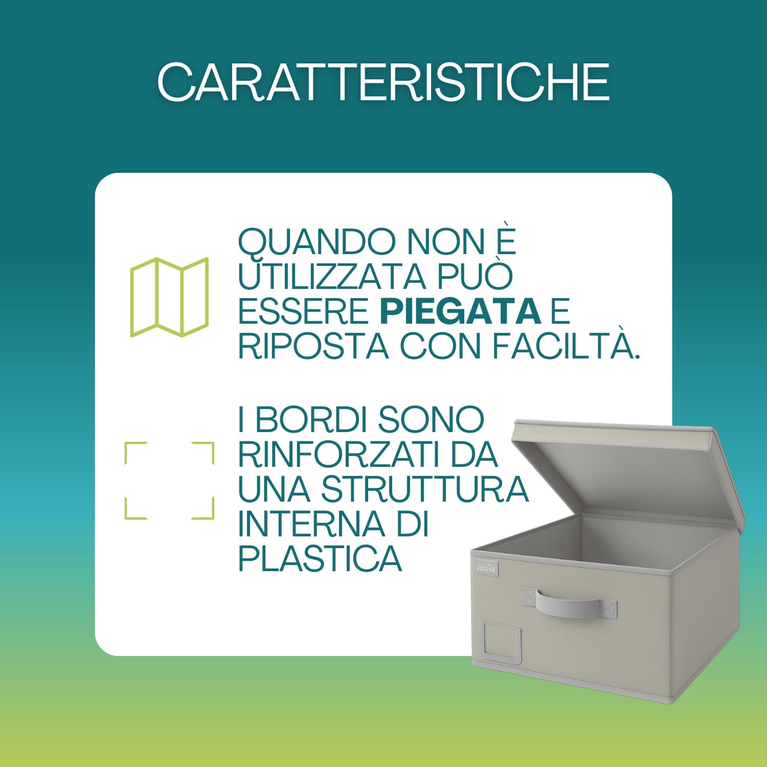 VIRSUS Set 3 Scatole Maxi Portaoggetti Pieghevole in tessuto con coperchio 6901, misura 50x40x25 cm, contenitore salvaspazio con maniglia e Portaetichetta, organizer per Armadio (Grigio)