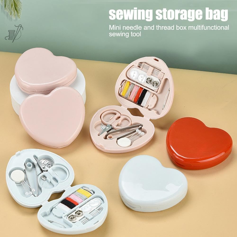 1 Pc Sewing Kit Box, Travel Sewing Kit for Adults, Sewing Tools Household Clothing Fixes Sewing Kit, Portable Mini Sewing Kit, Sewing Thread Accessories, Basic Sewing Supplies Accessories (Pink)