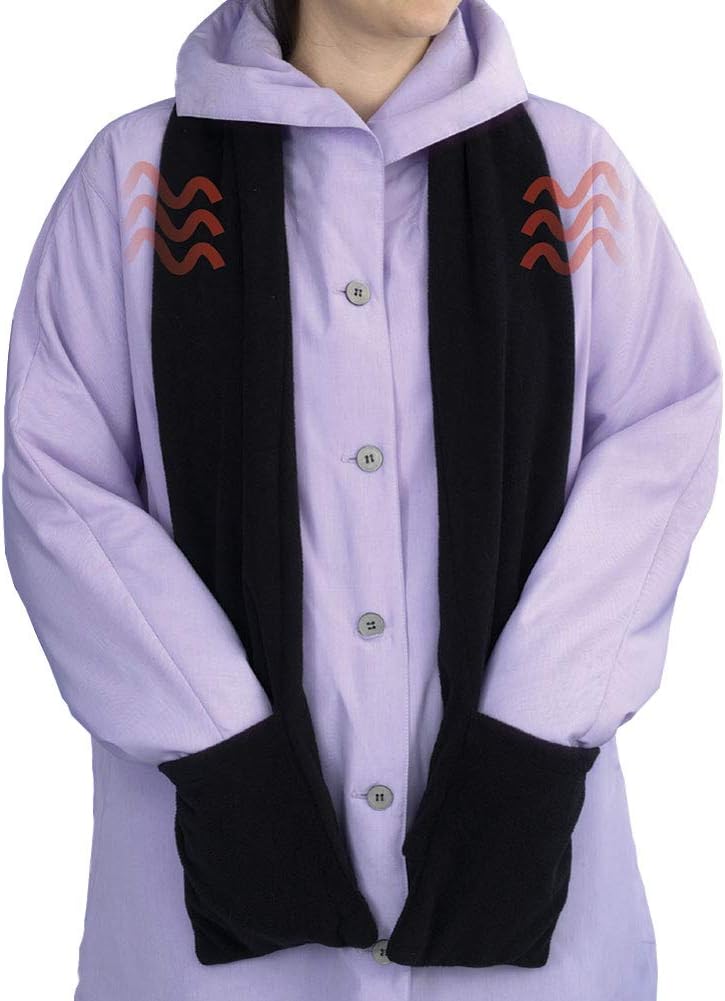Bits and Pieces - Micro Fleece Battery-Operated Heated Scarf - 66" Long Neckwear with Pockets