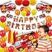 jiuzcare Décoration D'anniversaire Pour Enfants Pompiers Décoration De Fête Pompier Fête D'Anniversaire Décoration Garçons Ballons Camion D'incendie Ballons Convient Anniversaire, Fête, école, 55PCS