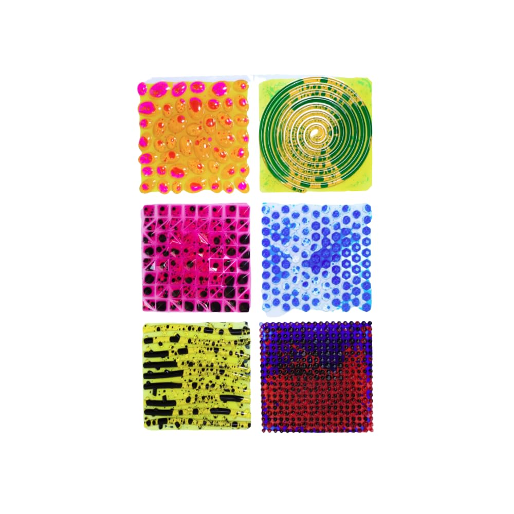 Playlearn Set of 6 Textured Massage Mats - 30cm Orthopaedic Floor Tiles Engage and Explore Through Touch and Sight