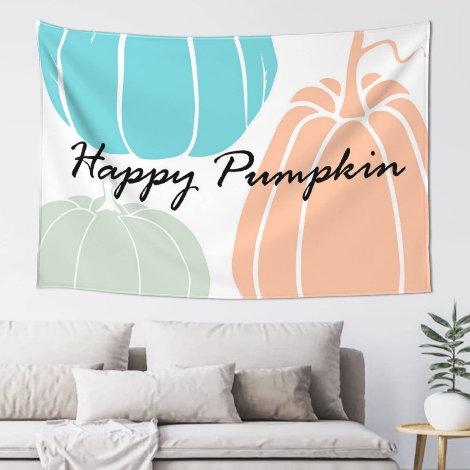 Dsocuiubos Tapestry for Bedroom Hand-Drawn Style Happy Pumpkin Tapestry 1 Beer Decor Funny House Decor (Size : 100X150CM)