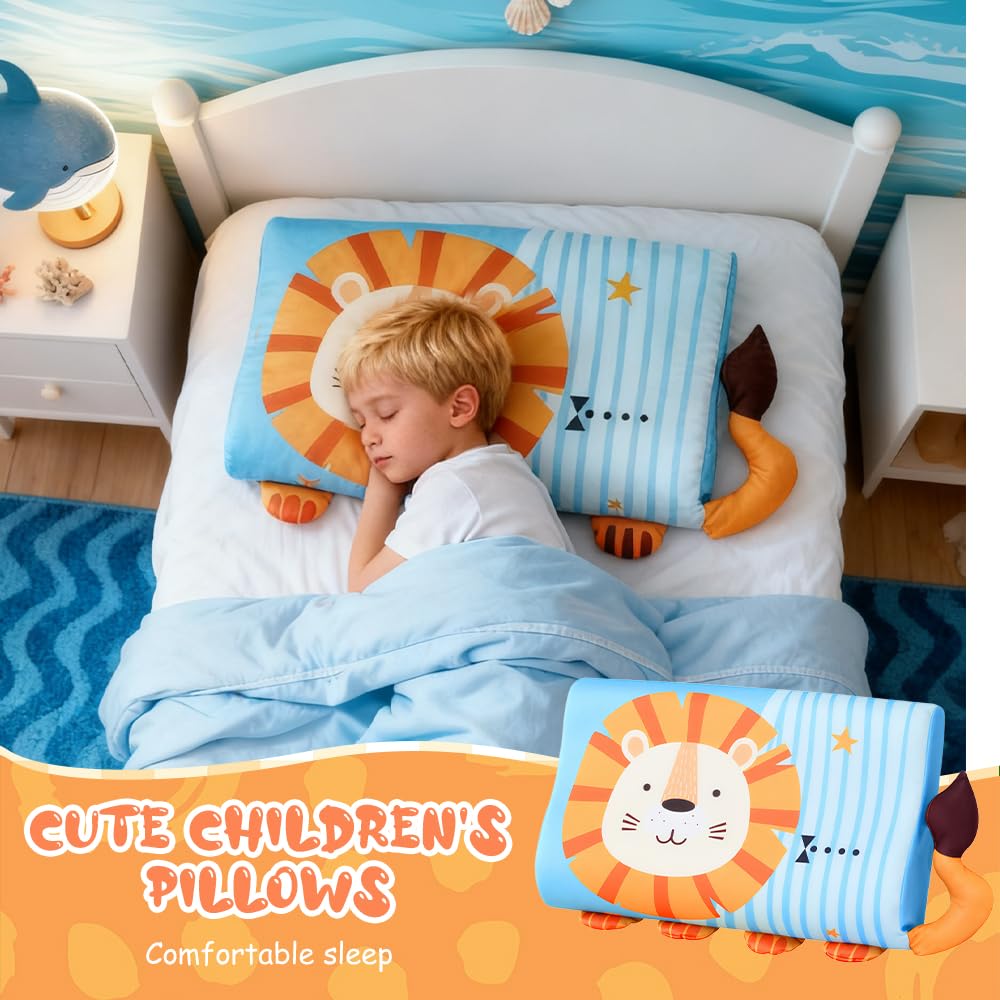 Cuscino Calmante Per Bambini, 45 X 27 cm Cuscino per Bambini, Ergonomico Cuscino Lenitivo per BAMBINI (Leone)