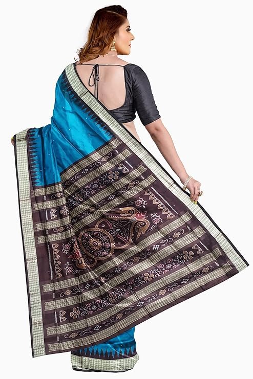 Image of Handmade Pure Bomkai Silk Saree Khandua Natural Silk Ikkat Saree For Women /Ethnic Wear /Traditonal Saree /Handloom Saree With Regular Fit Blouse Piece