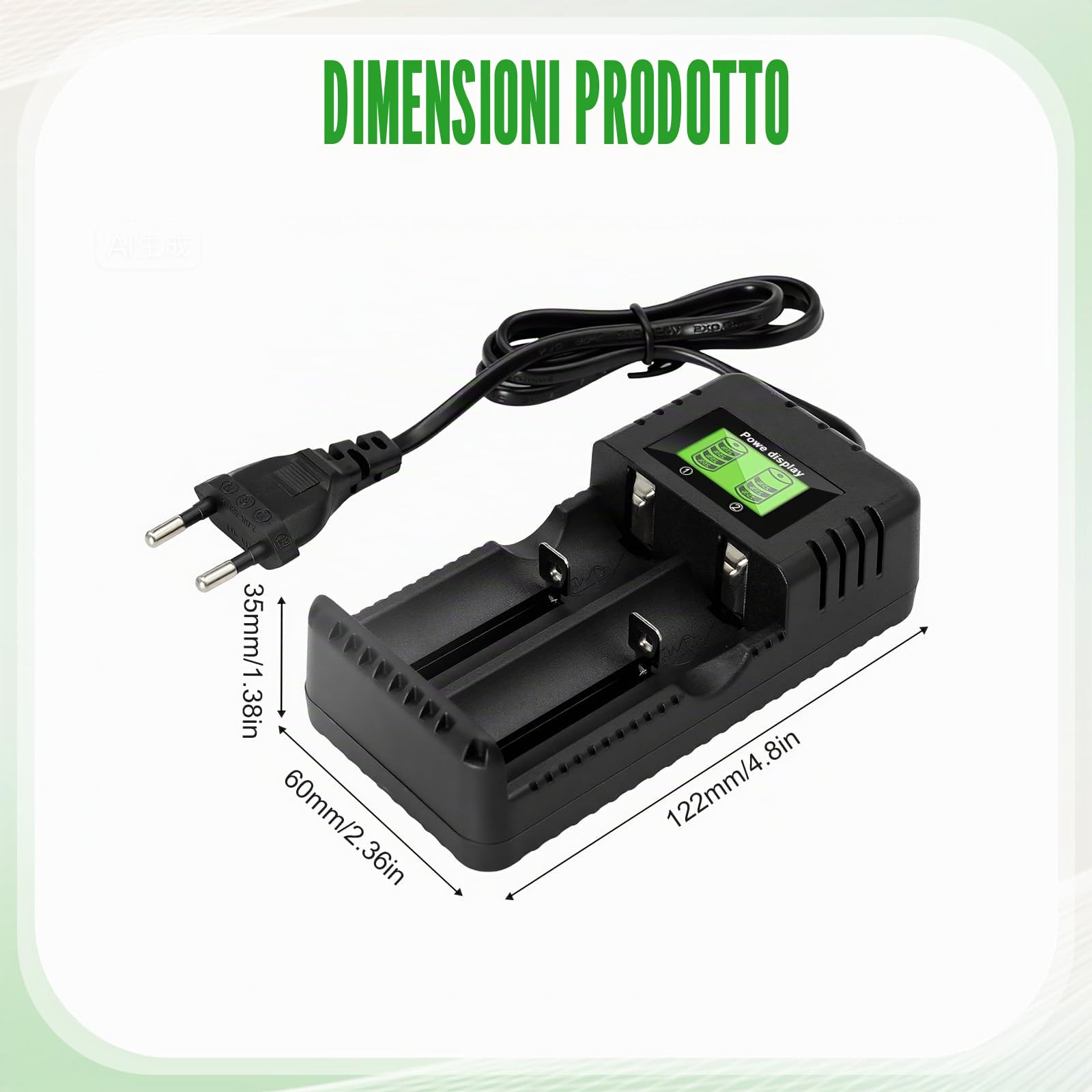 Caricatore per batteria 18650, caricabatterie intelligente agli ioni di litio con display LCD: caricatore rapido 2 in 1 per batterie da 3,7V - compatibile universalmente con 26650, 18650