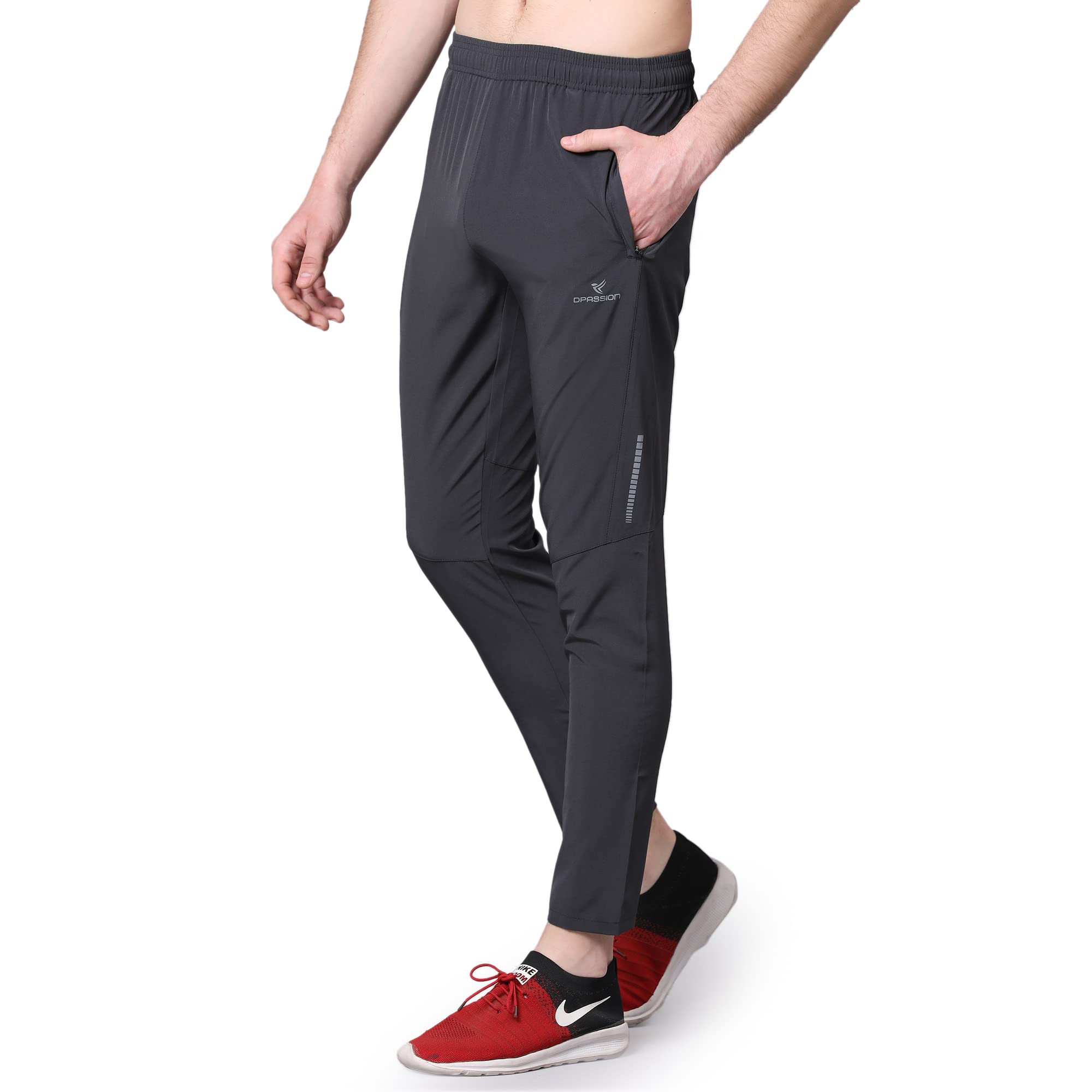 dpassion Regular fit Running Track Pants for Men with Zipper Pocket | Lowers for Men |Sports Track Pant for Men Polyester-picture-32