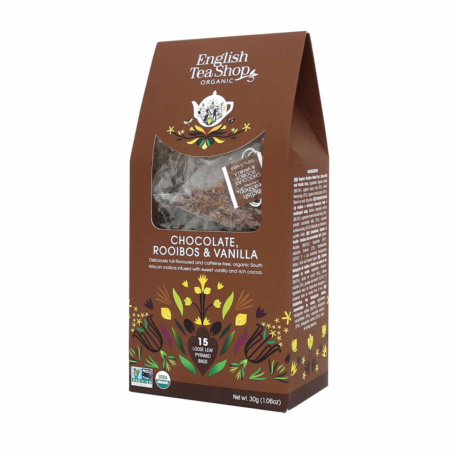 Organic Chocolate, Rooibos & Vanilla Tea (15 Pyramids), 30 g