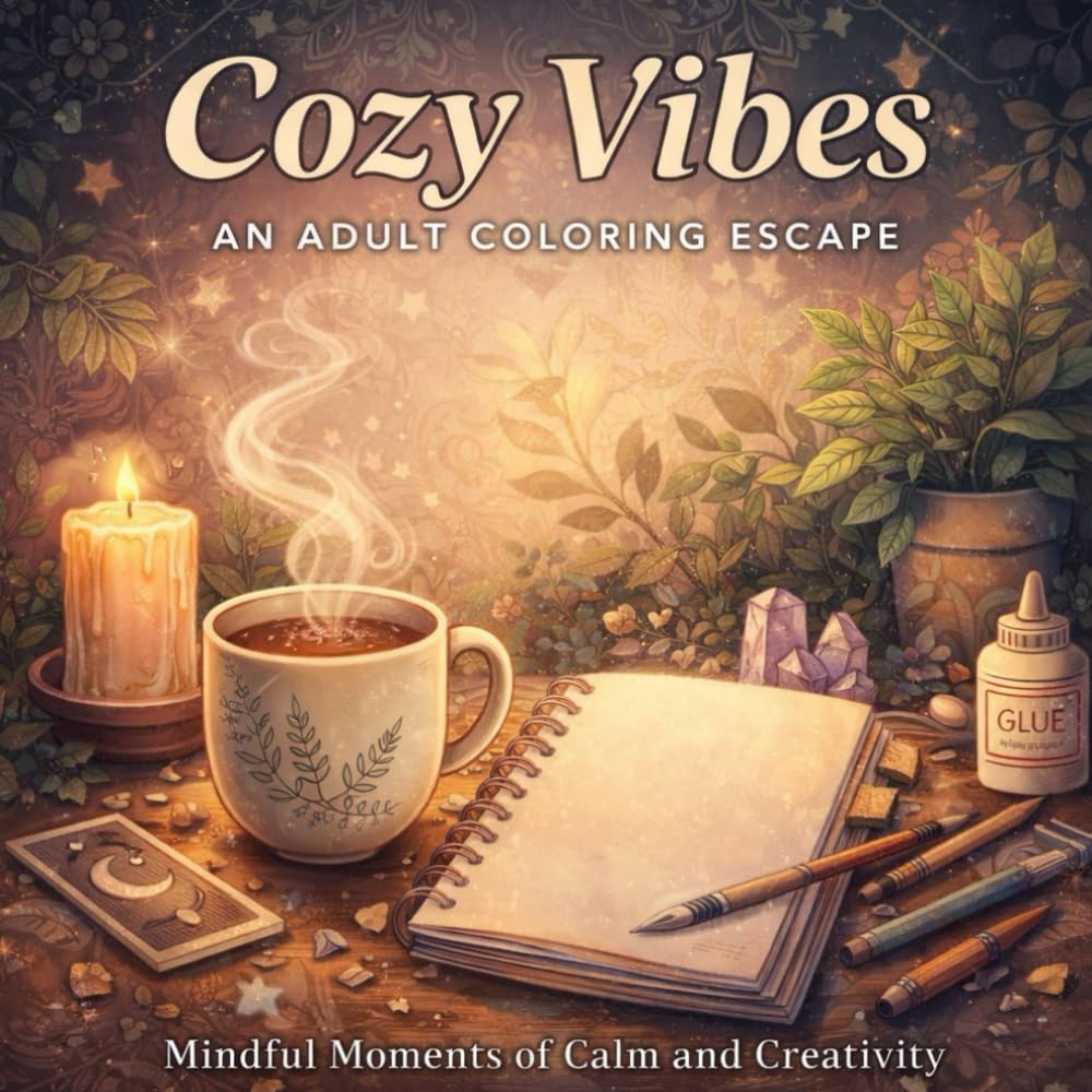 Mindful Moments of Calm, Creativity & Comfort: Adult Coloring Book: Cozy Vibes: Take a relaxing journey into art, calm, and cozy moments with every page.