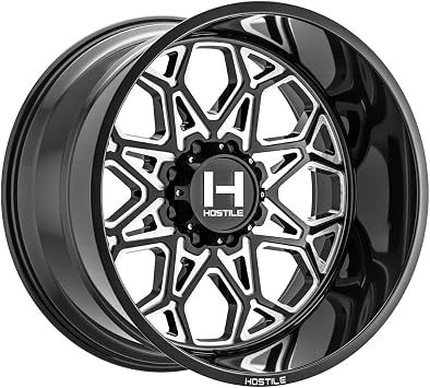 Hostile H132 Anvil 22x12 8x6.5" -44mm Black/Milled Wheel Rim 22" Inch