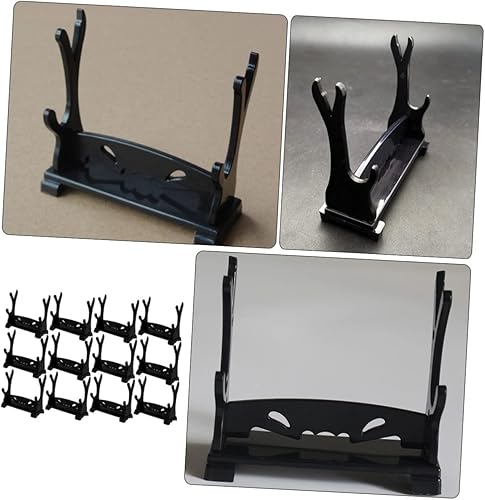 Miniatura 8 de 12 unids soporte de exhibición pequeño soporte de mesa soporte de plástico soporte de estante pequeño soporte de espadas organizador de espadas