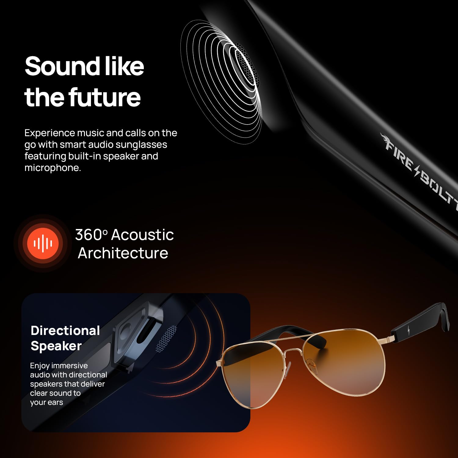 Image illustrating 360-degree acoustic architecture and directional speakers for immersive audio.