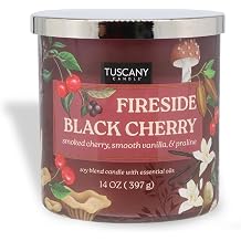 Tuscany Candle Fireside Cherry Vanilla & Praline Scented Fall Candle 14 oz