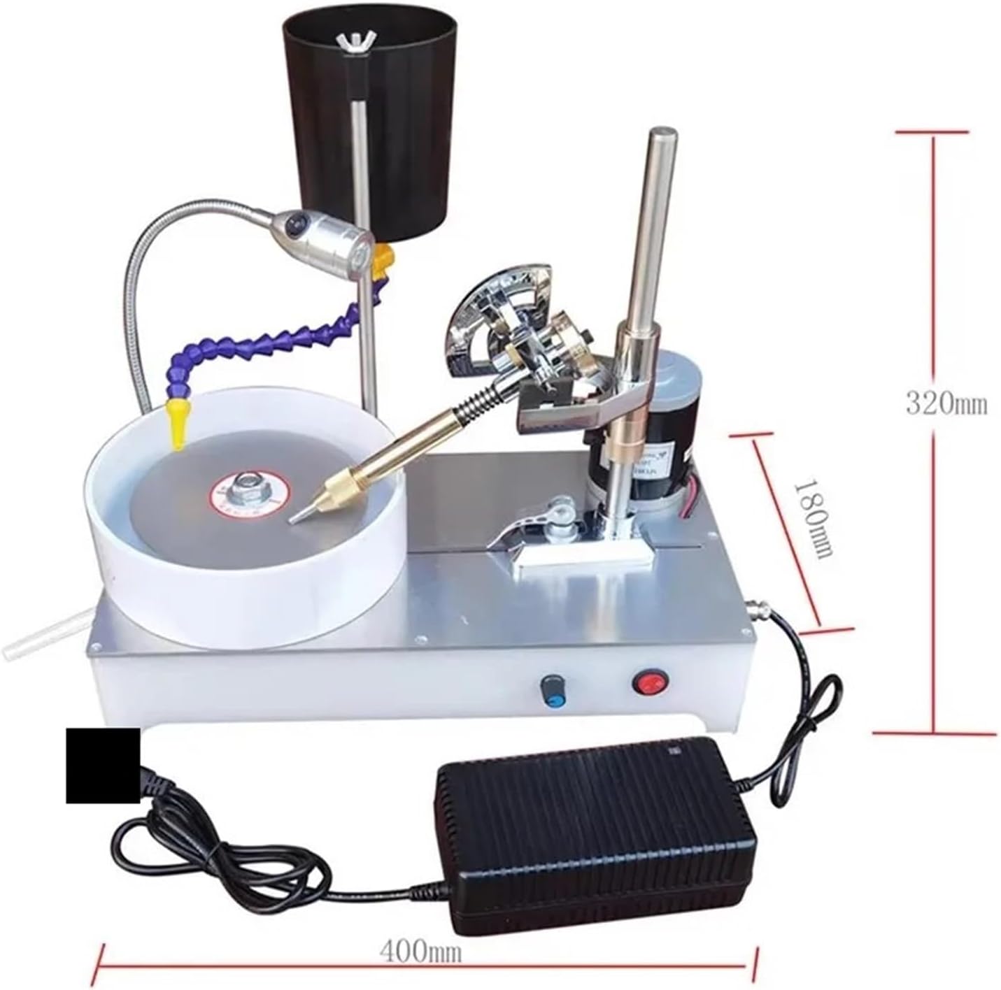 Faceting Machine, Mini Gemstone Grinding Faceting Machine Faceted Jewelry Polishing Polisher Flat Grinder Lapidary 120W 2800RPM(Classic display)
