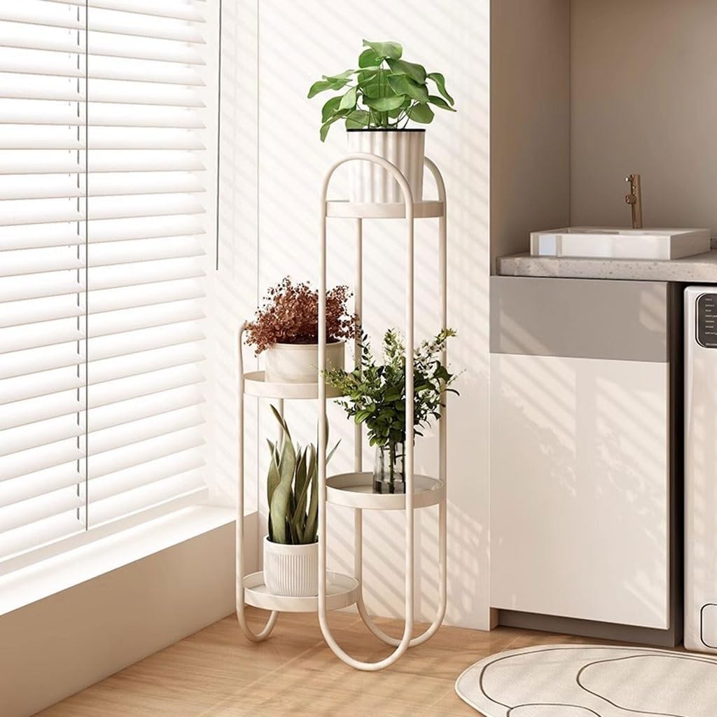 Tiered Plant Stand Indoor Household Iron Flower Pot Rack Living Room Balcony Multi-layer Floor-standing Spider Plant Display Stand Outdoor Plant Stands For Patio