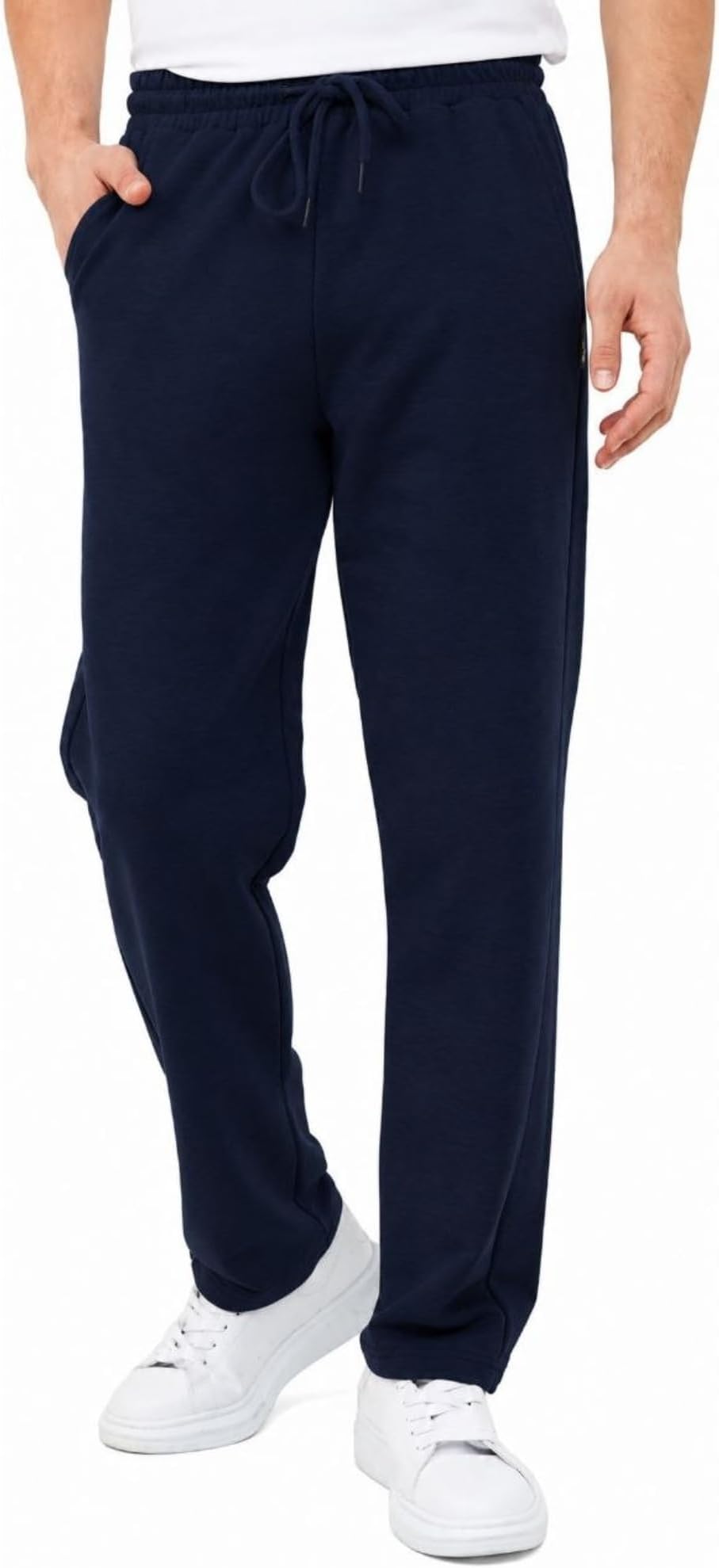 COMEOR Men's Thin Lightweight Breathable Cotton Straight Leg Jogging Pants, Long Sweatpants, Men's Jogger Training Trousers, Relaxing Tracksuit Bottoms