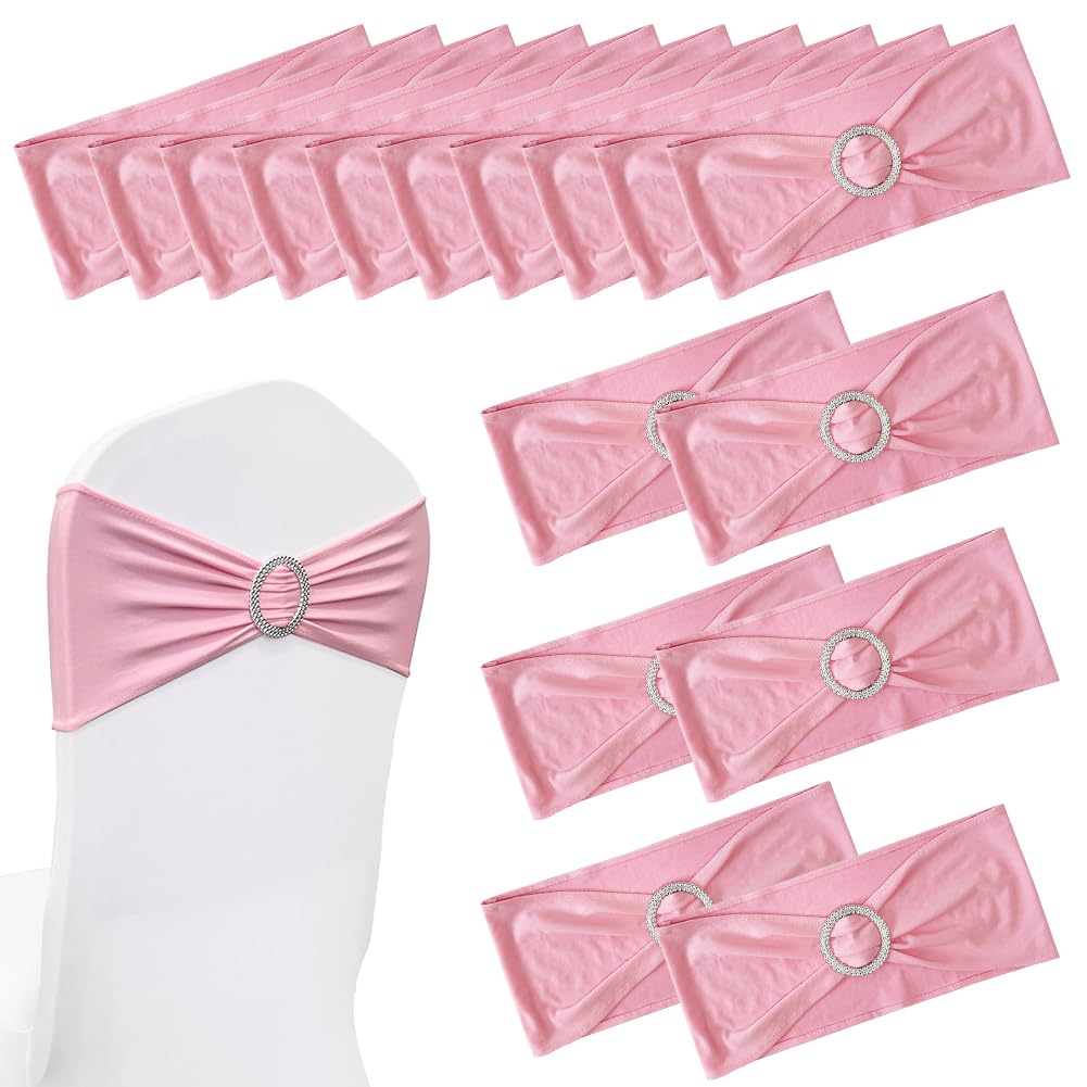 20 Pcs Lazos Elásticos para Sillas con Hebilla, Lazos Elásticos para Silla, Decoración Trasera para Boda, Fiesta, hogar, no Incluye Funda de Silla