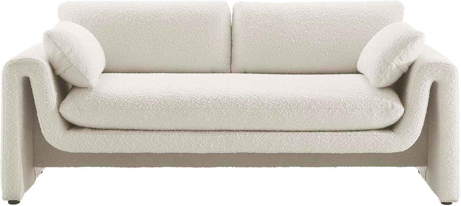 Modway EEI-6381-IVO Waverly Boucle Fabric Sofa, Ivory