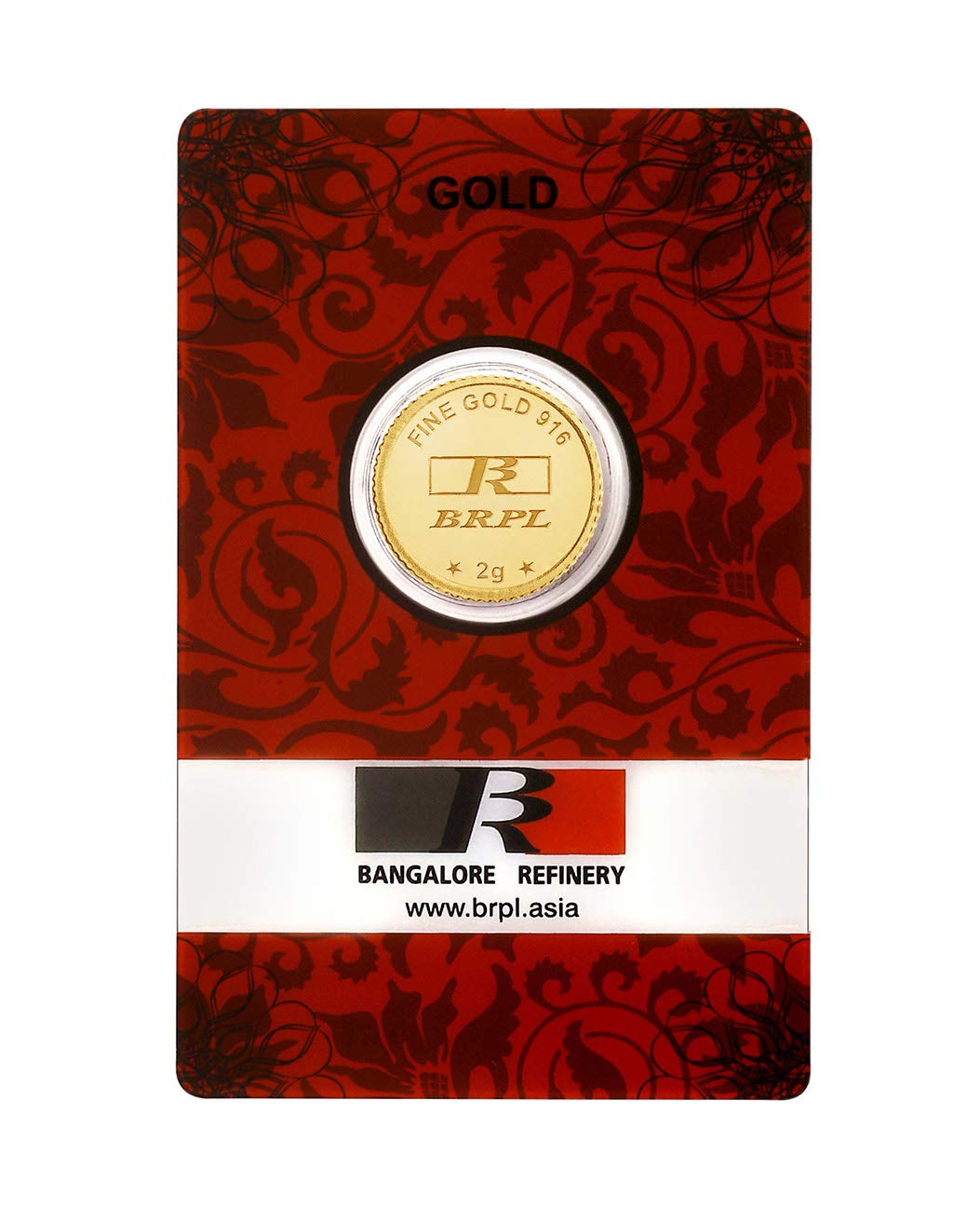 Bangalore Refinery 22kt BIS Hallmarked 2 Gram Gold Coin