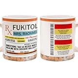 Rx Prescription Mug-Funny Personalized Coffee Mug, Custom Prescription Label Cup, Gag Gift for Coworkers, Boss, Pharmacists, Sarcastic Office Humor, Prescription-Themed Coffee Cup(03)