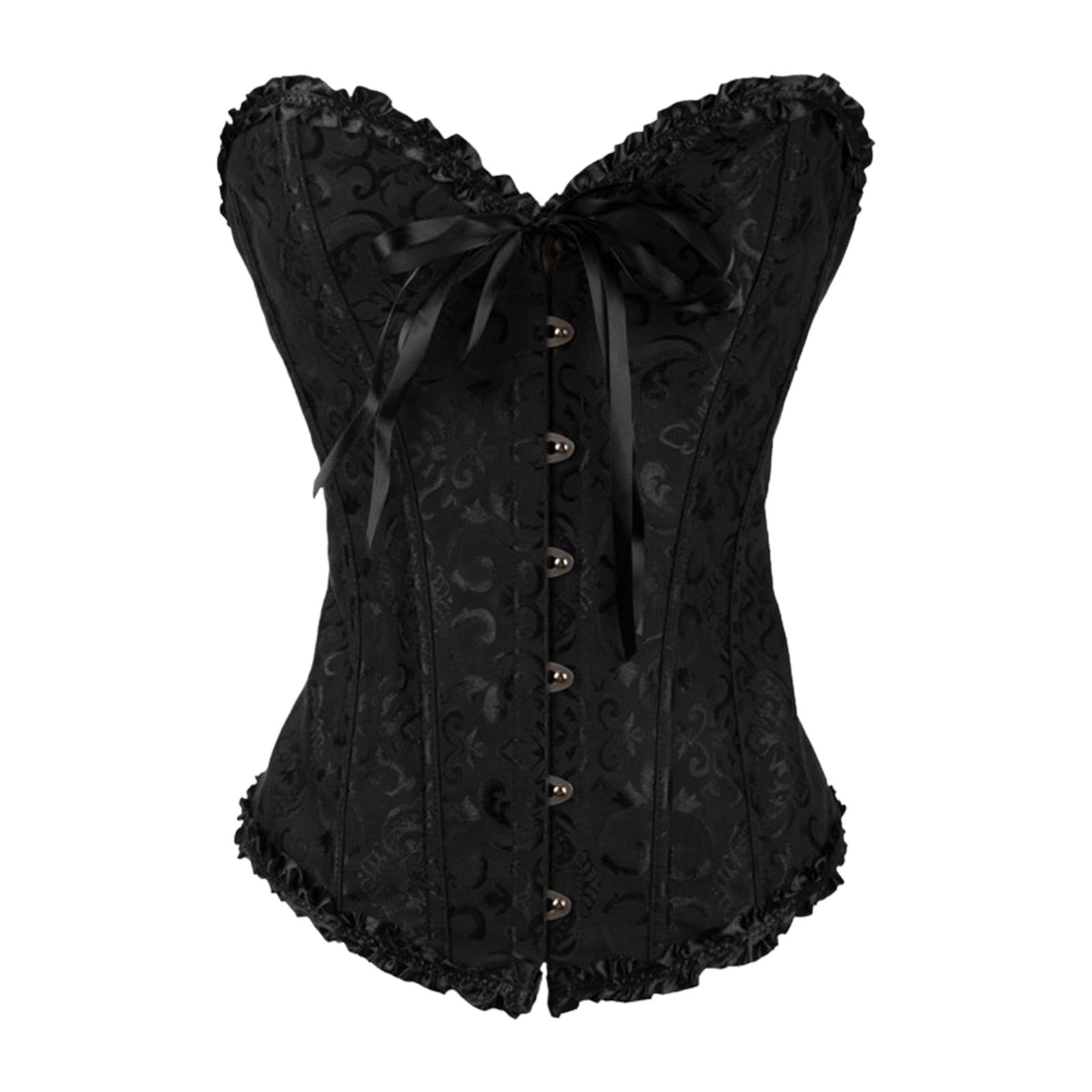 Women Floral Corset Camisole Tank Costume for Club Birthday Party Night black XXXXL-image-20