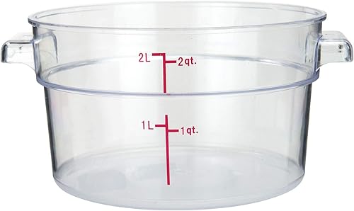 Miniatura 9 de Tiger Chef Contenedores redondos de policarbonato de almacenamiento de alimentos transparentes de grado comercial de 4 cuartos con tapas