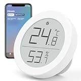 Qingping Thermometer Hygrometer Sensor Works with HomeKit &lpar;Only Works with iOS&rpar;&comma; Wireless Indoor Temperature and Humidity Monitor with E Ink Display for Home&comma; via Thread or Bluetooth